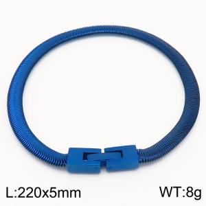 220mm Unisex Casual Blue-Plated Stainless Steel Snake Bone Chain Bracelet - KB170158-KFC