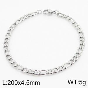 Stainless steel 200x4.5mm3：1 chain lobster clasp simple and fashionable silver bracelet - KB170356-Z