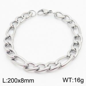 Stainless steel 200x8mm3：1 chain lobster clasp simple and fashionable gold bracelet - KB170374-Z