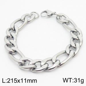 Stainless steel 215x11mm3：1 chain lobster clasp simple and fashionable silver bracelet - KB170380-Z