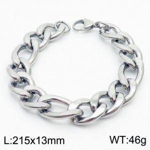 Stainless steel 215x13mm3：1 chain lobster clasp simple and fashionable silver bracelet - KB170383-Z