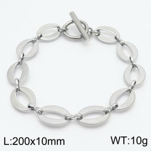 10mm Stainless Steel Bracelet OT Chain Elliptical Accessories Link Chain Silver Color - KB170580-Z