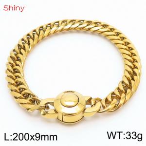 200×9mm Stainless Steel Bracelet For Men Women Gold Color Fashion Jewelry - KB170600-Z
