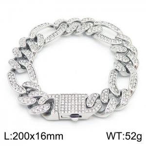 Hip Hop Style 16mm Full Diamond NK Chain Titanium Steel Men's Bracelet - KB170713-MZOZ