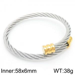 Stainless Steel 304 Wire Cuff Bangle Men Elasticity Mix Color - KB170770-XY