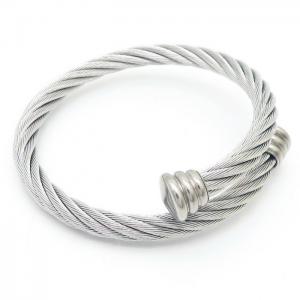 Stainless Steel 304 Wire Cuff Bangle Men Elasticity Silver Color - KB170775-XY