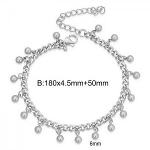 Chain steel ball splicing tassel bracelet titanium steel - KB170783-Z