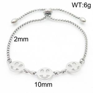 2mm Stainless Steel Adjustable Bracelet Face Link Chain Silver Color - KB170800-Z