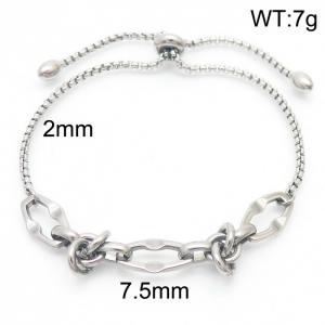 2mm Stainless Steel Adjustable Bracelet Polygon Link Chain Silver Color - KB170804-Z
