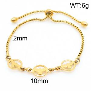 2mm Stainless Steel Adjustable Bracelet Birds Link Chain Gold Color - KB170805-Z