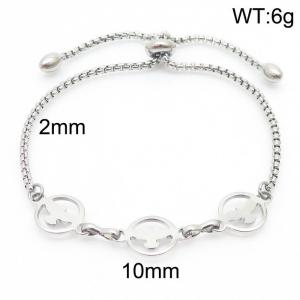 2mm Stainless Steel Adjustable Bracelet Birds Link Chain Silver Color - KB170806-Z