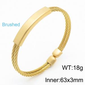 Brushed Double Mesh Silk Chain Open Bangle for Women Stainless Steel Fashion Jewelry - KB170908-KLHQ