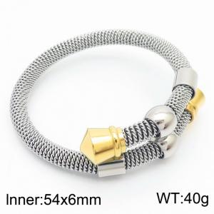European and American minimalist and fashionable stainless steel bead accessories with adjustable opening and mixed color bracelet - KB171005-QY
