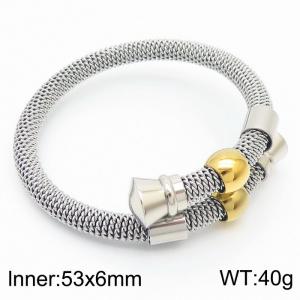 European and American minimalist and fashionable stainless steel bead accessories with adjustable opening and mixed color bracelet - KB171006-QY