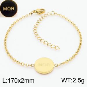 17+5cm Coins MOR Simplicity Jewelry Women Stainless Steel Bracelet Gold Color - KB171039-KFC