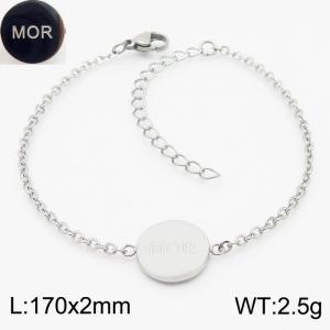 17+5cm Coins MOR Simplicity Jewelry Women Stainless Steel Bracelet Silver Color - KB171040-KFC