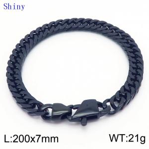 7mm Vintage Men's Personalized Trimmed Polished Whip Chain Bracelet - KB171085-Z