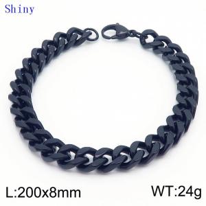 8mm vintage men's personalized cut edge polished Cuban bracelet bracelet - KB171088-Z