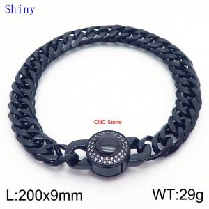 9mm Vintage Men's Personalized Polished Whip Chain CNC Buckle Bracelet - KB171093-Z