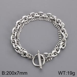 200mm Men Stainless Steel Double-Style Chains Bracelet with OT clasp - KB171141-Z