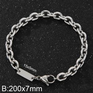 Simple men's and women's 7mm stainless steel O-shaped bracelet - KB171197-Z