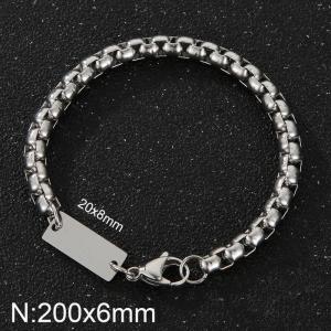 Simple men's and women's 6mm stainless steel square pearl chain bracelet - KB171203-Z