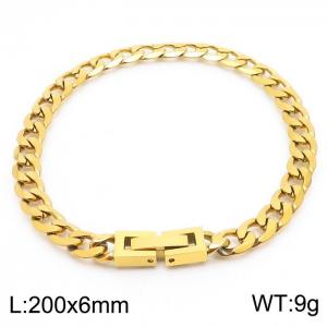 200X6MM Flat Bracelet Stainless Steel Japanese Buckle Chain Unisex Gold  Color Mixed Jewelry - KB171260-Z