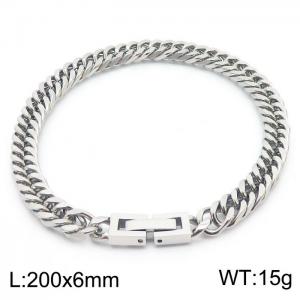 Simple and fashionable 6mm cut edge whip bracelet with jewelry buckle - KB171269-ZZ