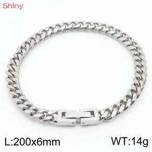 Fashionable and Personalized 6mm Stainless Steel Polished Cuban Chain Bracelet - KB171276-Z