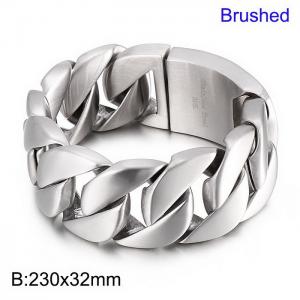 Matte personalized cast men's titanium steel thick bracelet - KB17725-D