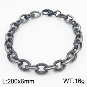 Vintage style splicing O-chain stainless steel men's bracelet - KB179453-Z