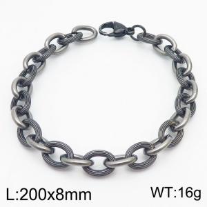 Vintage style splicing O-chain stainless steel men's bracelet - KB179453-Z