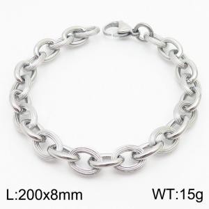 Japanese and Korean style splicing O-shaped chain stainless steel men's bracelet - KB179454-Z