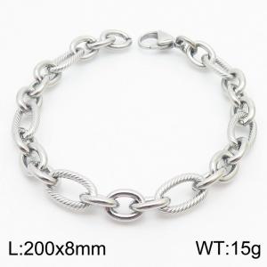 Fashion Steel Color 200 * 8mm O-shaped Chain Titanium Steel Bracelet - KB179460-Z