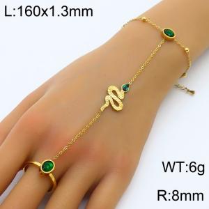 1.3mm  Snake Charm Bracelet For Women Stainless Steel Bracelet Gold Color - KB179553-HM