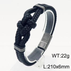 21x6mm Leather Knotted Charms Bracelet Men Multi-Leather Bracelet Vintage Color - KB179555-KFC