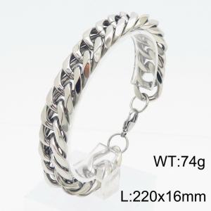 16mm Chain & Link Bracelet Men Stainless Steel With Lobster Clasp Bracelet Silver Color - KB179563-KJ