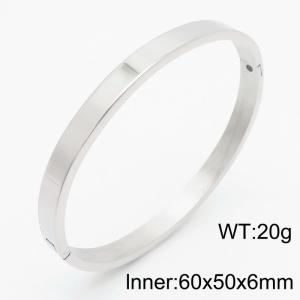 Japanese and Korean style 6mm steel glossy stainless steel buckle bracelet - KB179576-TSC
