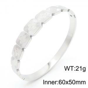 Square printed steel color stainless steel bracelet - KB179790-SP