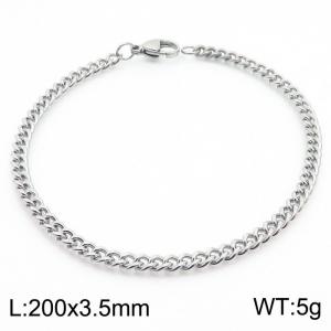 200mm Silver Color Cuban Chain Wholesale Bracelet Stainless Steel Cuff Bracelets Gift - KB179855-Z