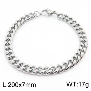 European and American hip-hop style double-sided polished Cuban chain stainless steel men's bracelet - KB179870-Z