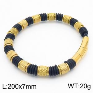 Stainless Steel Plastic Bracelet Gold Color - KB179962-YA