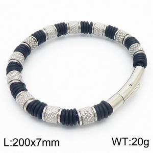 Stainless Steel Plastic Bracelet Silver Color - KB179963-YA