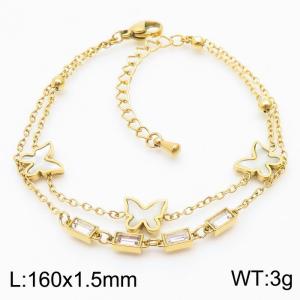 Stainless Steel Stone Bracelet - KB180025-HM