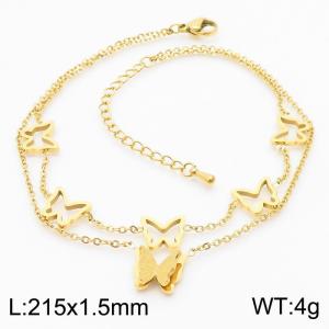 Stainless Steel Gold-plating Bracelet - KB180030-HM