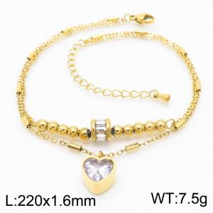 Stainless Steel Stone Bracelet - KB180031-HM