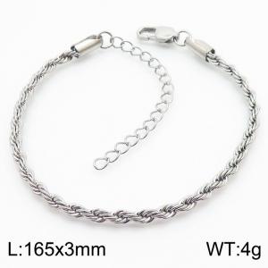 Stainless steel Fried Dough Twists chain bracelet - KB180073-Z