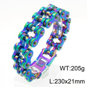 Punk style dazzling color 21 * 230mm bicycle chain stainless steel bracelet - KB180115-KFC