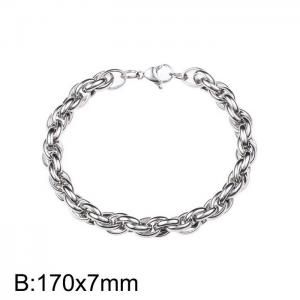 Fashion hand woven thick Fried Dough Twists stainless steel bracelet - KB180137-Z