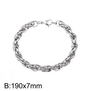 Fashion hand woven thick Fried Dough Twists stainless steel bracelet - KB180138-Z